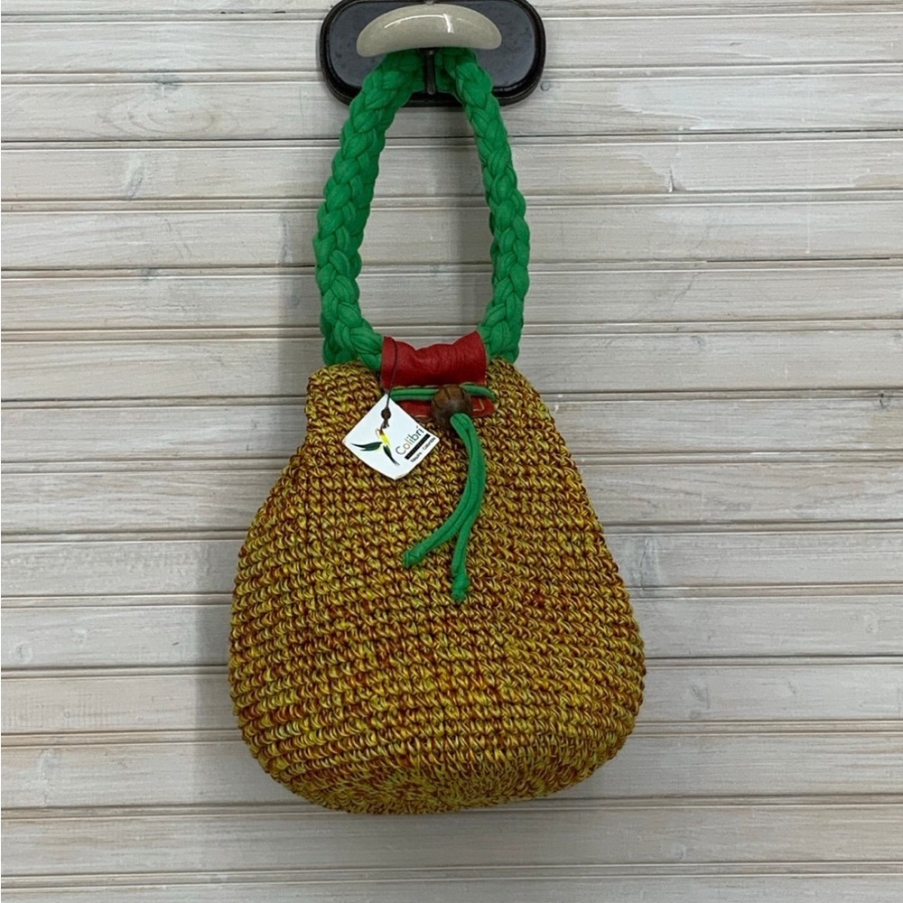 NWT Colibri Handcrafted Green and Yellow Woven Bag from Columbia